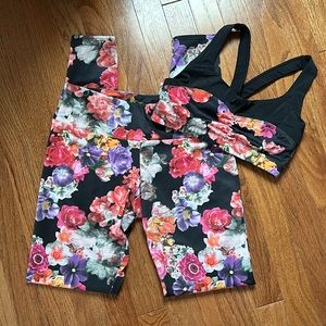 *HOST PICK* Onzie Full Length Black Floral Print Leggings